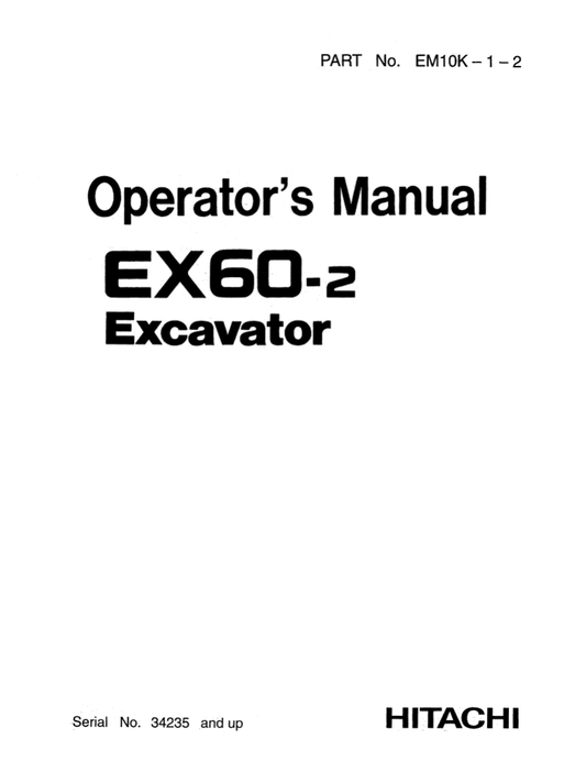 Manual de Operador Excavadora Hidraúlica Hitachi EX60-2