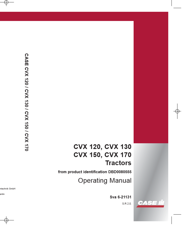 Manual de Operador Tractor Case CVX120 CVX130 CVX150 CVX170