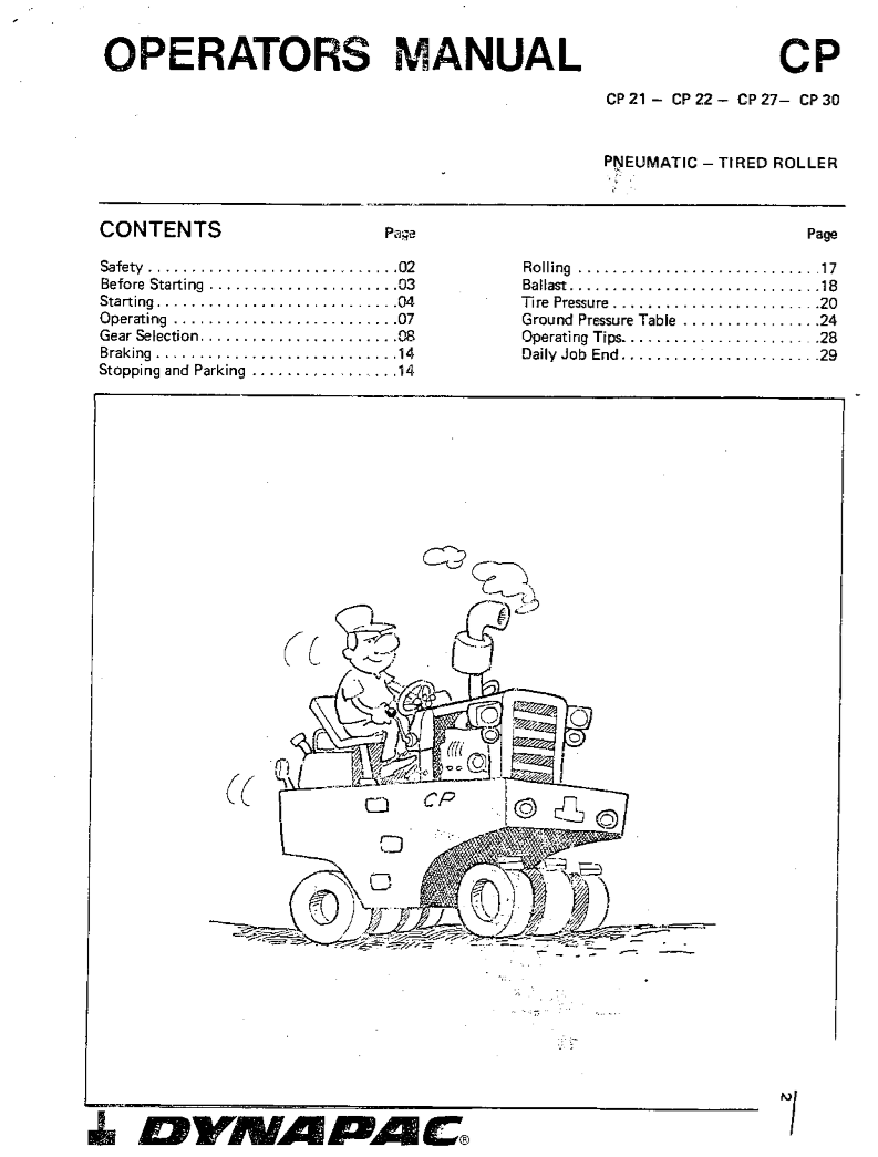 Manual de Operadores Vibrocompactador Dynapac CP21 - CP22 - CP27 - CP30