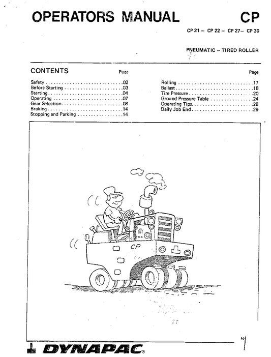 Manual de Operadores Vibrocompactador Dynapac CP21 - CP22 - CP27 - CP30