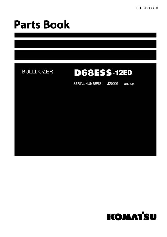 Manual de Partes Topadora Komatsu D68ESS-12E0   S.N J20001-UP