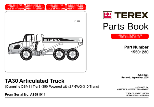 Manual de Partes Camión Articulado Terex TA30
