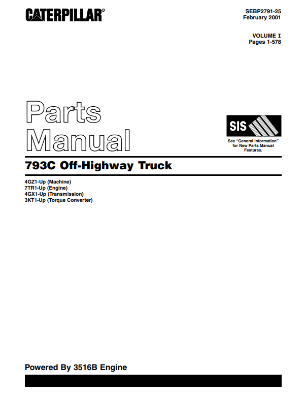 Manual de Partes Camión Minero Caterpillar 793C