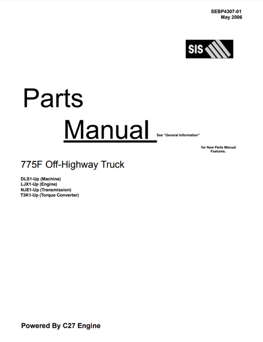 Manual de Partes Camión Minero Caterpillar Caterpillar 773f