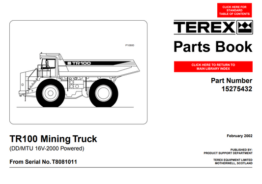 Manual de Partes Camión Minero Terex TR100
