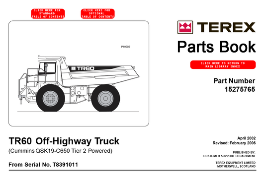 Manual de Partes Camión Todo Terreno Terex TR60