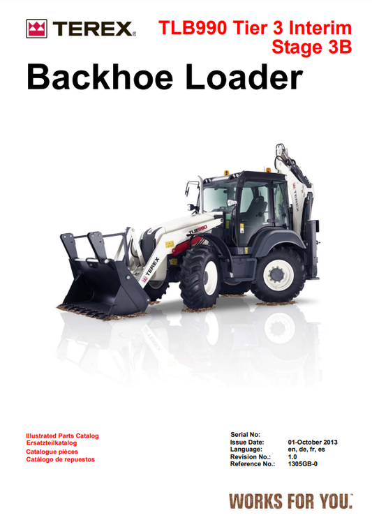 Manual de Partes Cargador Terex TLB990 Tier 3 Interim Stage 3B
