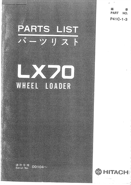 Manual de Partes Cargador de Ruedas Hitachi LX70