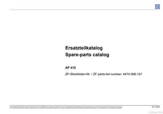 Manual de Partes Eje Delantero ZF AP 412 - 4474.006.127