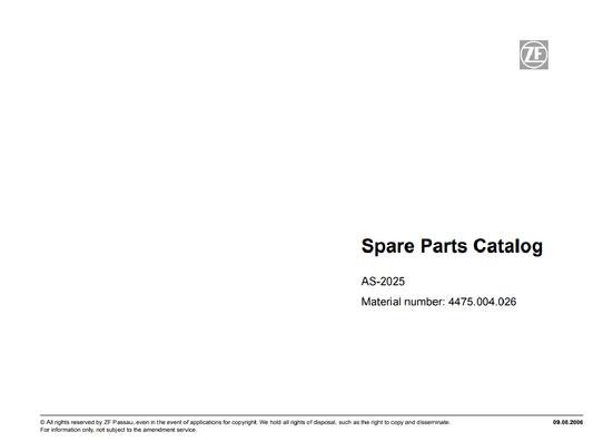 Manual de Partes Eje Delantero ZF AS-2025 - 4475.004.026