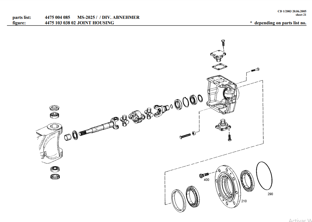 Manual de Partes Eje Delantero ZF CD- ROM 'EL CAT´ 1-2003  -  20.06