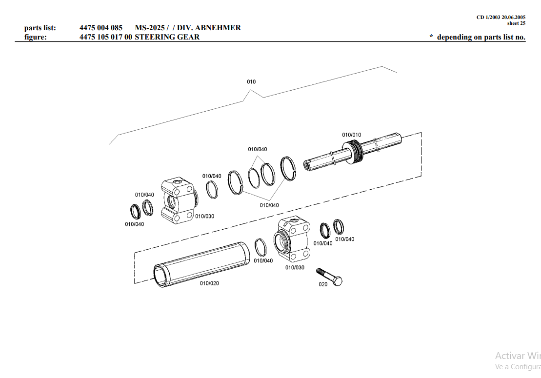 Manual de Partes Eje Delantero ZF MS-2025 - 4475.004.085