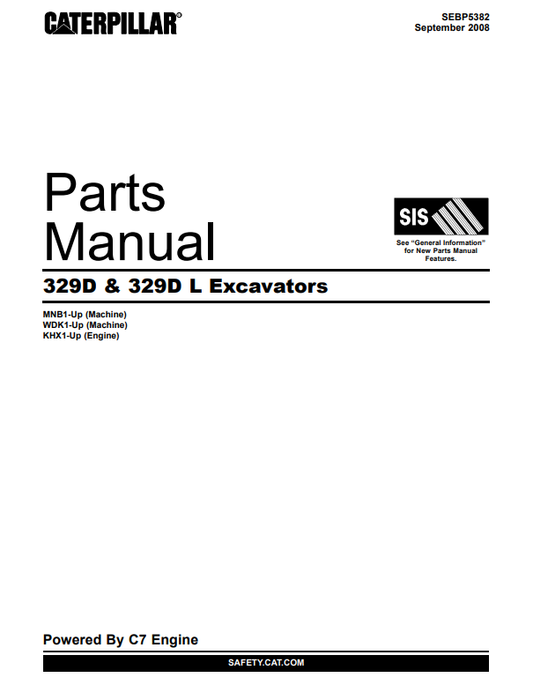 Manual de Partes Excavadora Caterpillar 329D y 329D L