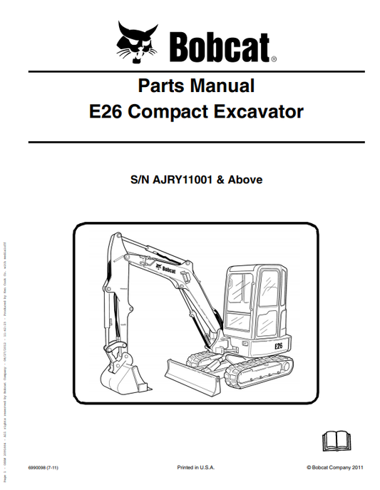 Manual de Partes Excavadora Compacta Bobcat E26