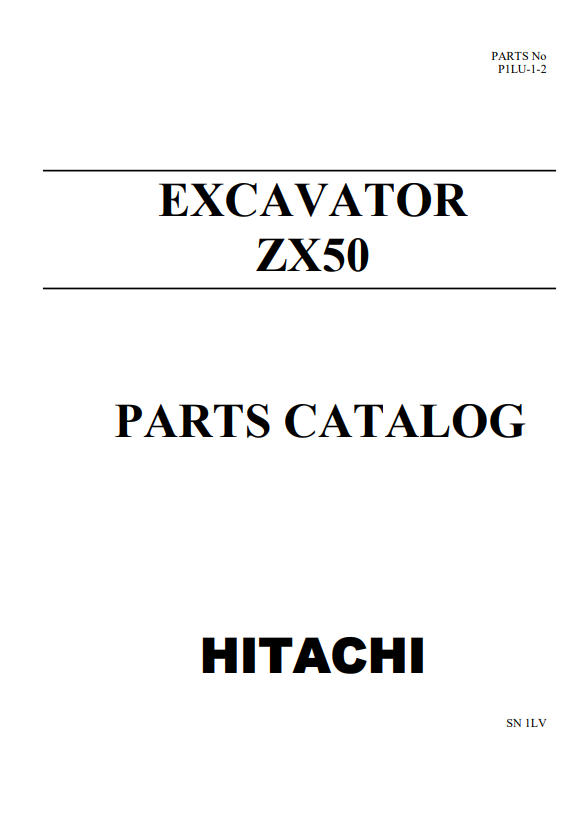 Manual de Partes Excavadora Hitachi ZX50