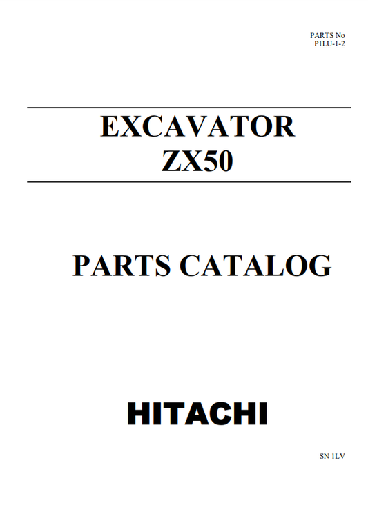 Manual de Partes Excavadora Hitachi ZX50