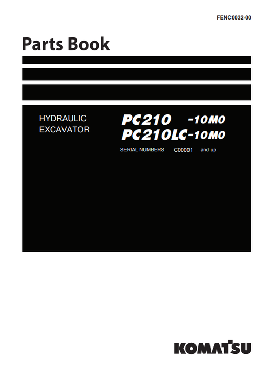 Manual de Partes Excavadora Komatsu PC210-10M0 , PC210LC-10M0