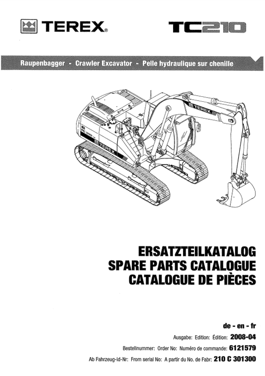 Manual de Partes Excavadora Terex TC210