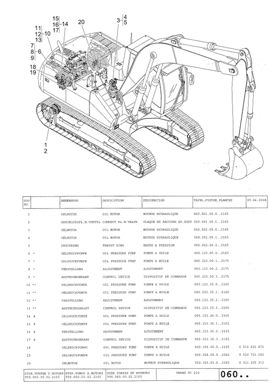 Manual de Partes Excavadora Terex TC210