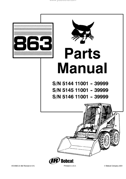 Manual de Partes Minicargador Bobcat 863