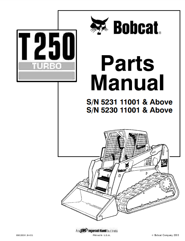 Manual de Partes Minicargador Sobre Orugas Bobcat T250 Turbo