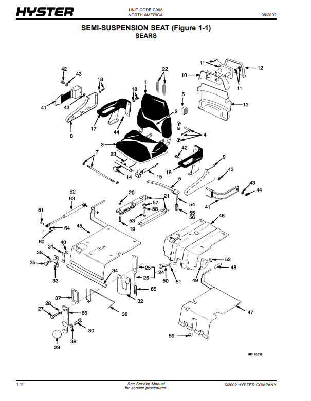 Manual de Partes Montacarga Hyster E100XL3, E100XL3S, E120XL3, E70XL3, E80XL3 (C098)