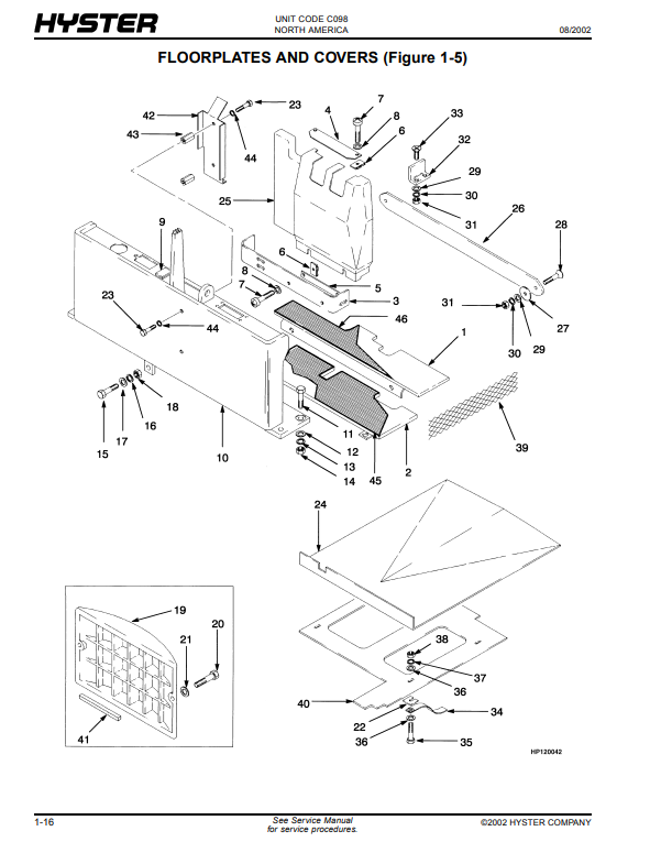 Manual de Partes Montacarga Hyster E100XL3, E100XL3S, E120XL3, E70XL3, E80XL3 (C098)