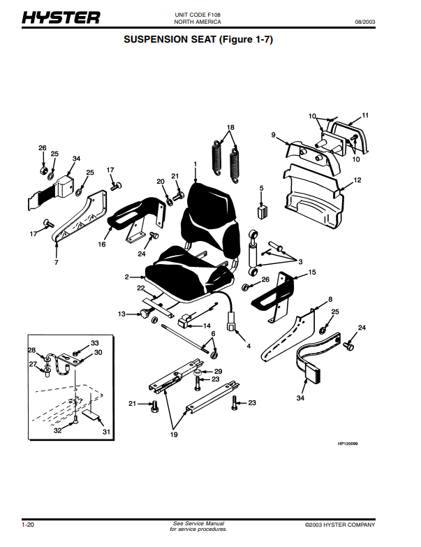 Manual de Partes Montacarga Hyster E45XM2, E50XM2, E55XM2, E60XM2, E65XM2 (F108)