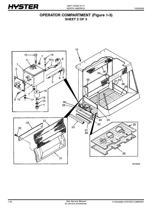 Manual de Partes Montacarga Hyster H1050EH, H800E, H880E, H970E (D117)