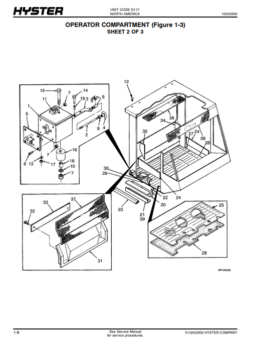 Manual de Partes Montacarga Hyster H1050EH, H800E, H880E, H970E (D117)