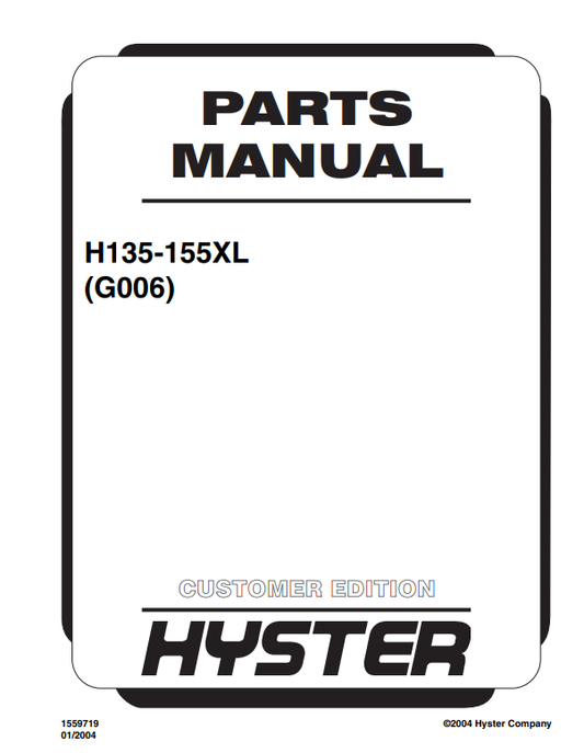 Manual de Partes Montacarga Hyster H135, H155XL (G006)