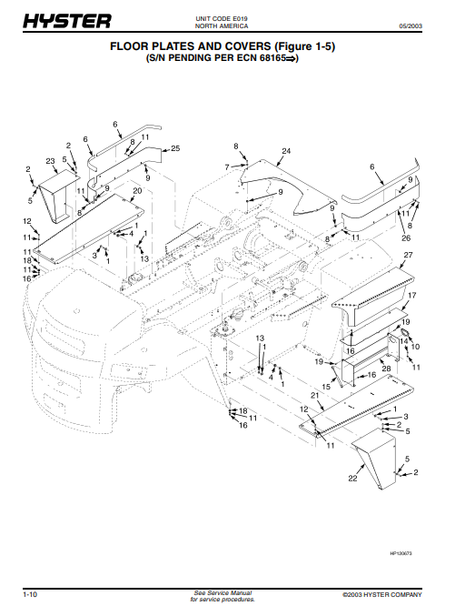 Manual de Partes Montacarga Hyster H300HD, H330HD, H360HD, H360HDEC (E019)