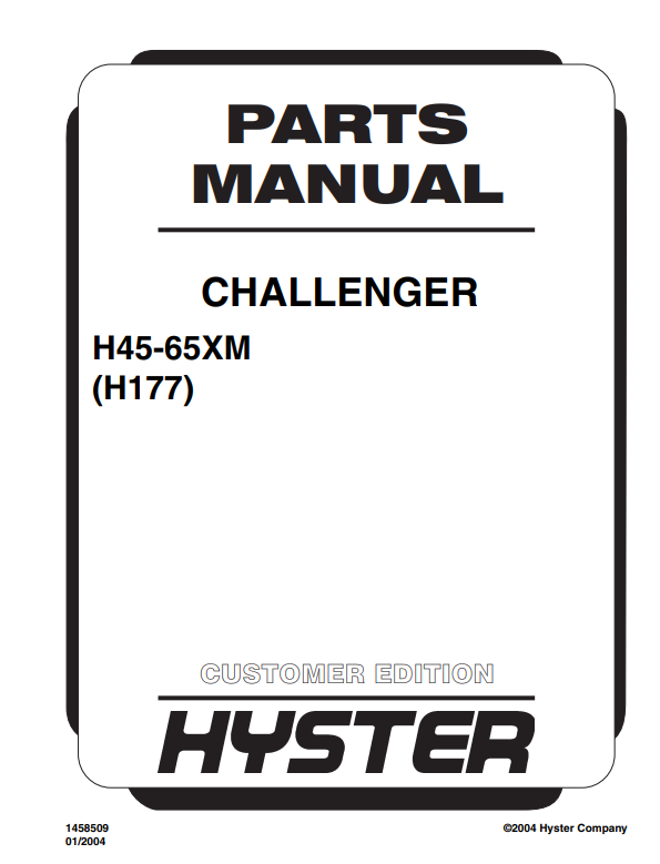 Manual de Partes Montacarga Hyster H45-65XM (H177)