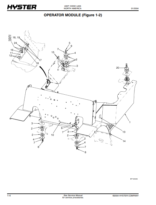 Manual de Partes Montacarga Hyster H70XM, H120XM (L0005)