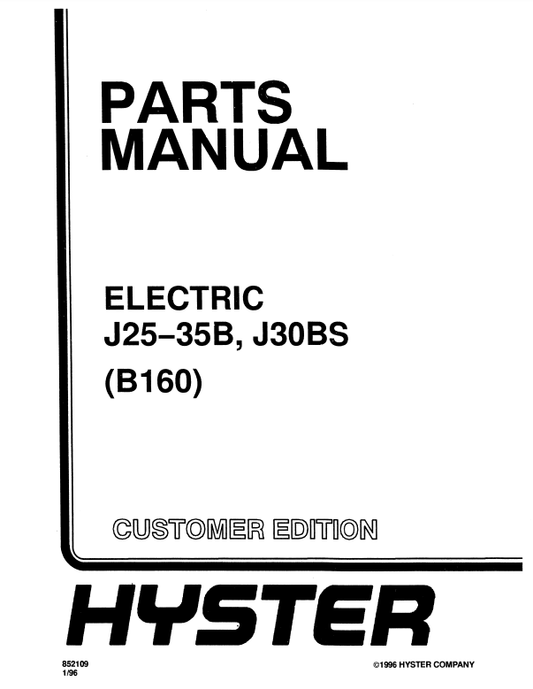 Manual de Partes Montacarga Hyster J25, J35, J30BS (B160)