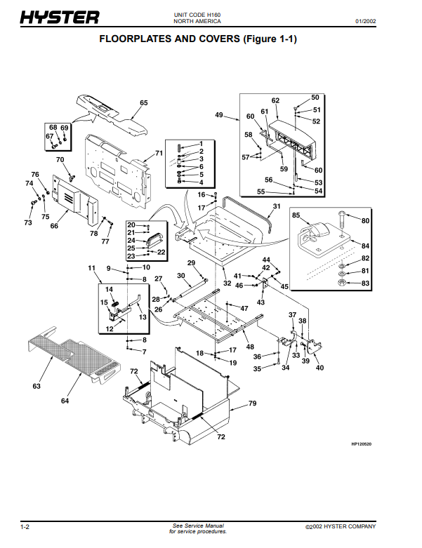 Manual de Partes Montacarga Hyster J30XMT2, J35XMT2, J40XMT2 (H160)