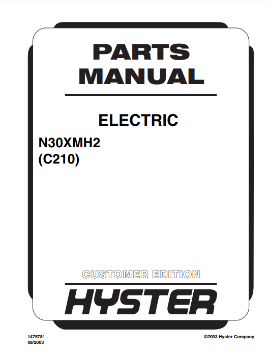 Manual de Partes Montacarga Hyster N30XMH2 (C210)