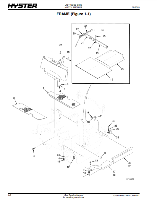 Manual de Partes Montacarga Hyster N30XMH2 (C210)