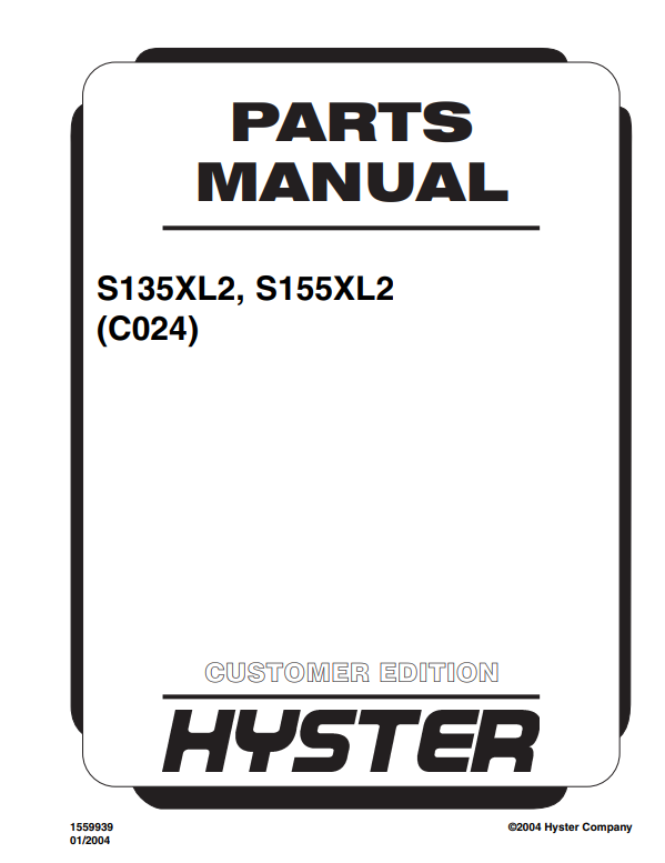 Manual de Partes Montacarga Hyster S135XL2, S155XL2 (C024)