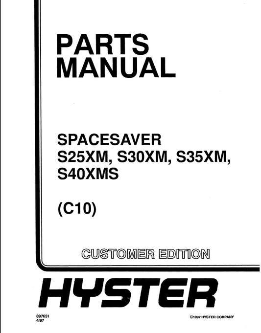 Manual de Partes Montacarga Hyster S25XM, S30XM, S35XM, S40XMS (C10)