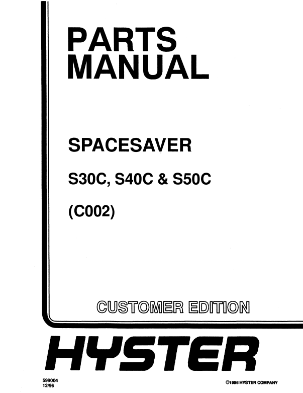 Manual de Partes Montacarga Hyster S30C, S40C, S50C (C002)