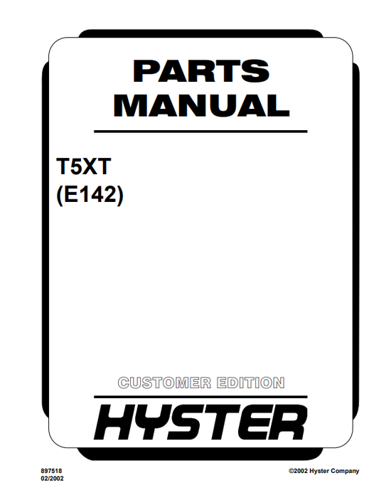 Manual de Partes Montacarga Hyster T5XT (E142)