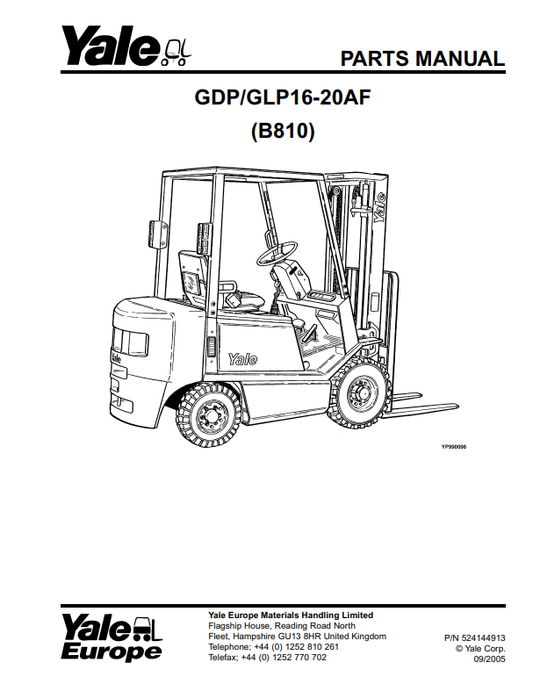 Manual de Partes Montacarga Yale B810 GDP_GLP16-20AF