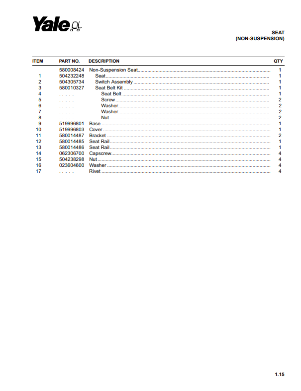 Manual de Partes Montacarga Yale B810 GDP_GLP16-20AF