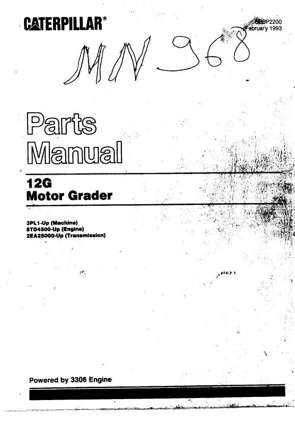 Manual de Partes Motoniveladora Caterpillar 12G