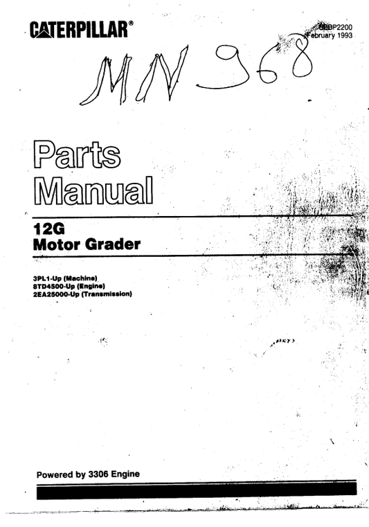 Manual de Partes Motoniveladora Caterpillar 12G