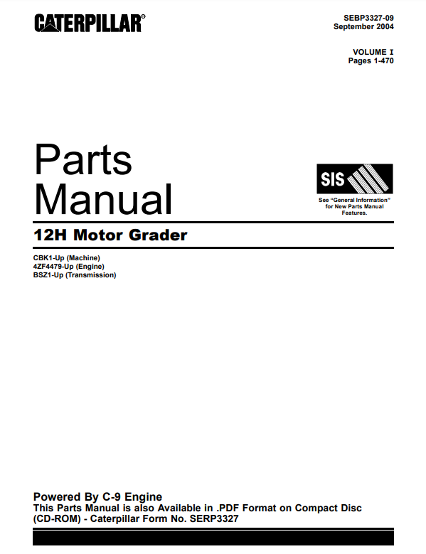 Manual de Partes Motoniveladora Caterpillar 12H