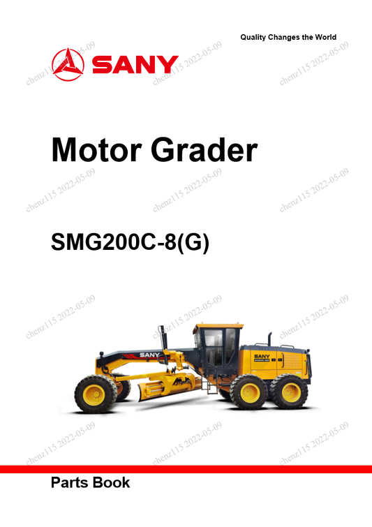 Manual de Partes Motoniveladora Sany SMG200C-8(G)