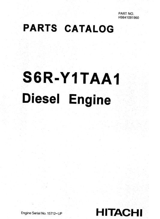 Manual de Partes Motor Diesel Mitsubishi - Hitachi S6R-Y2TAA1