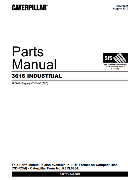 Manual de Partes Motor Industrial Caterpillar 3616